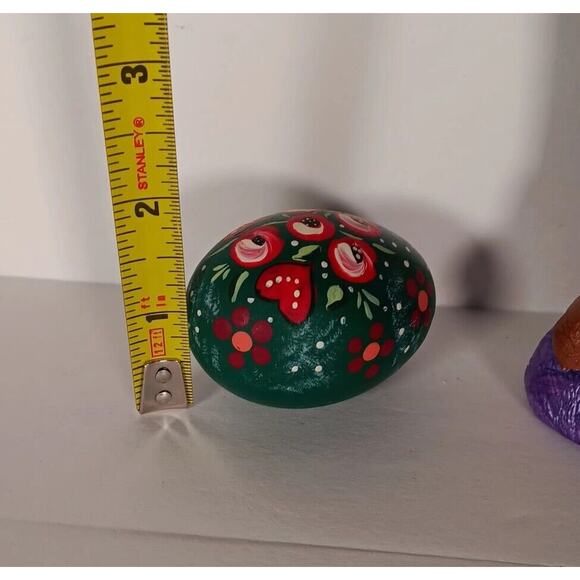 Lot of 3 Ceramic Easter Bunny Pencil Figures Hand Painted Rabbit & Egg - Picture 9 of 14